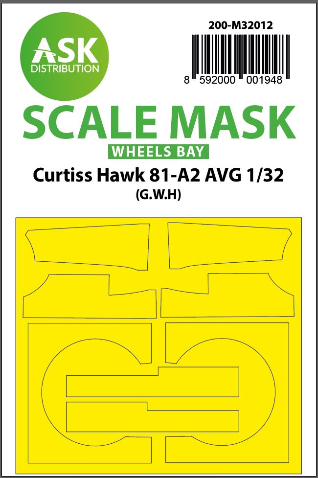 200-M32012 - Curtiss Hawk 81-A2 AVG wheels bay masks for GWH - 1:32