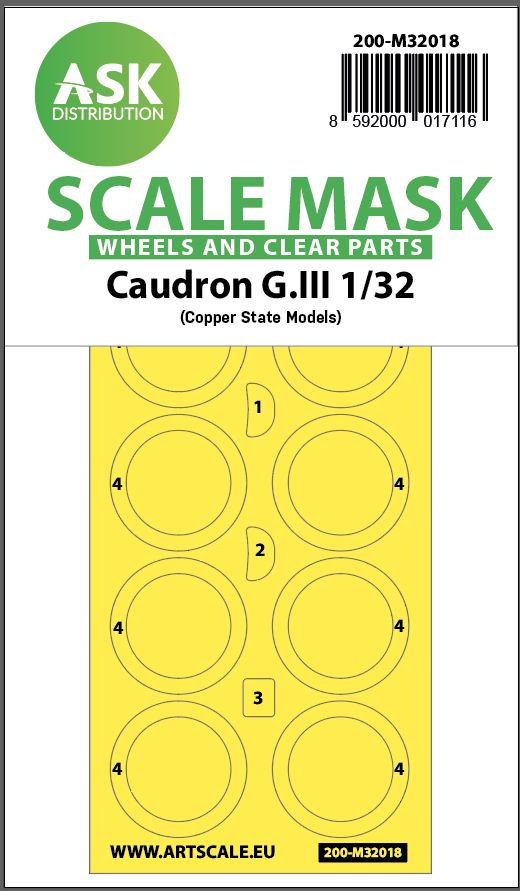 200-M32018 - Caudron G.III double-sided express masks for CSM - 1:32