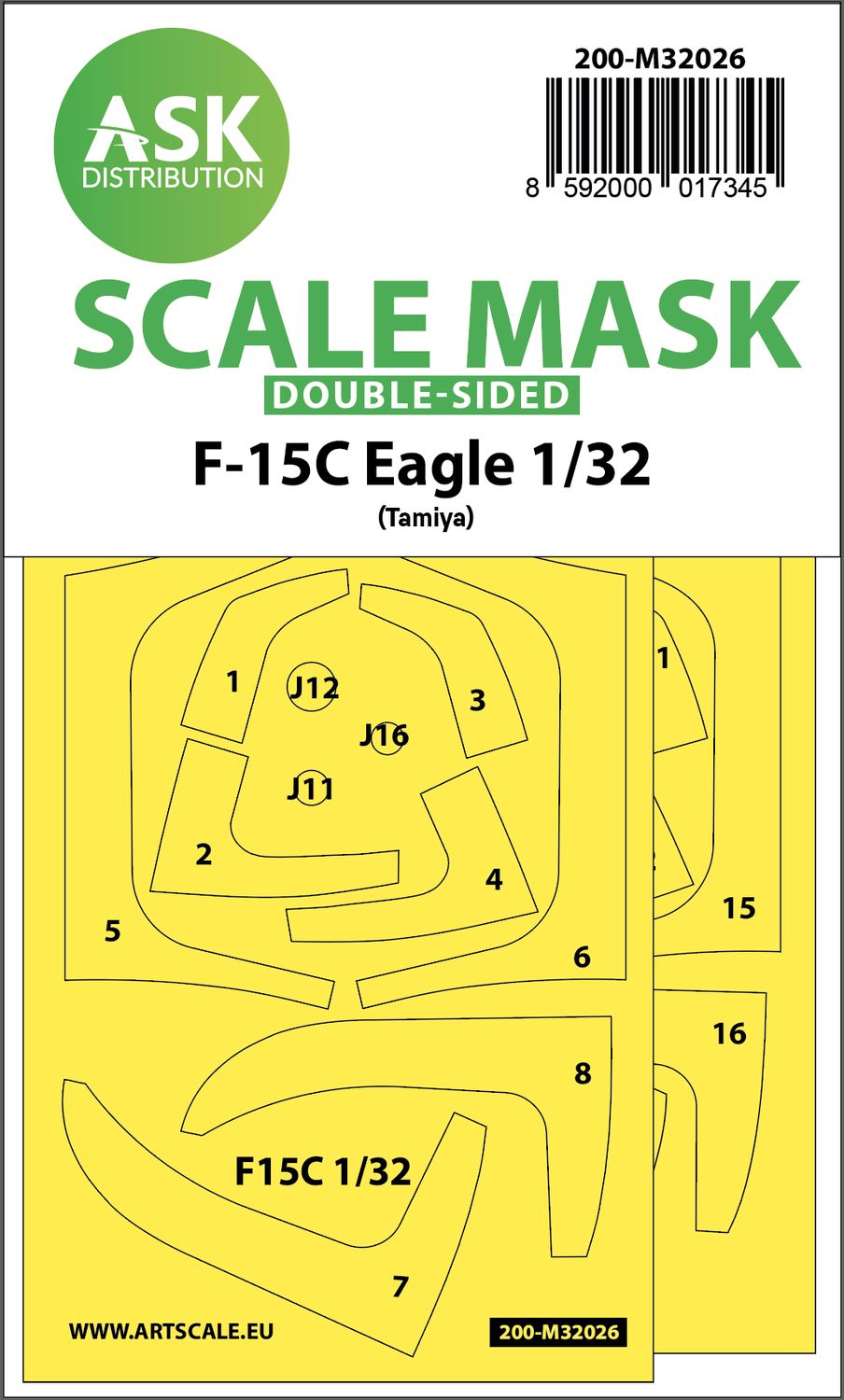 200-M32026 -  F-15C Eagle double-sided express masks for Tamiya - 1:32