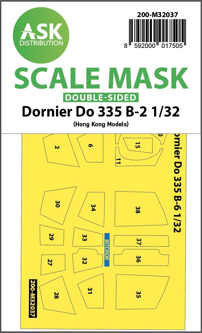 200-M32037 - Dornier Do 335B-2 double-sided mask for HK Models - 1:32