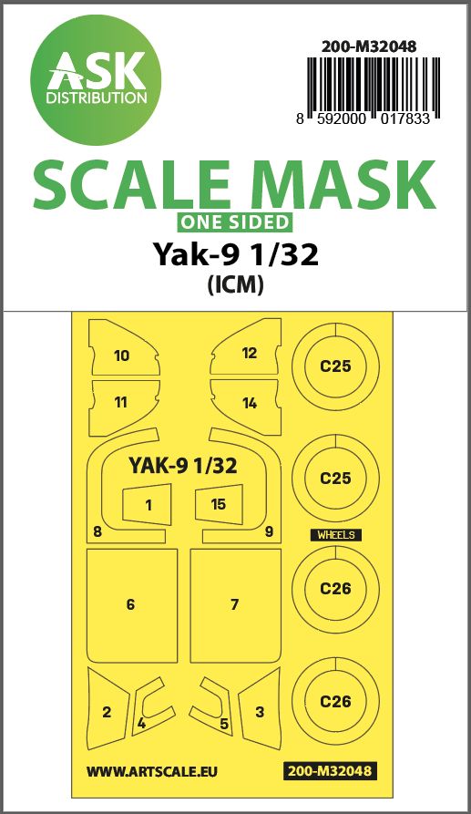 200-M32048 - Yak-9 one-sided mask for ICM - 1:32