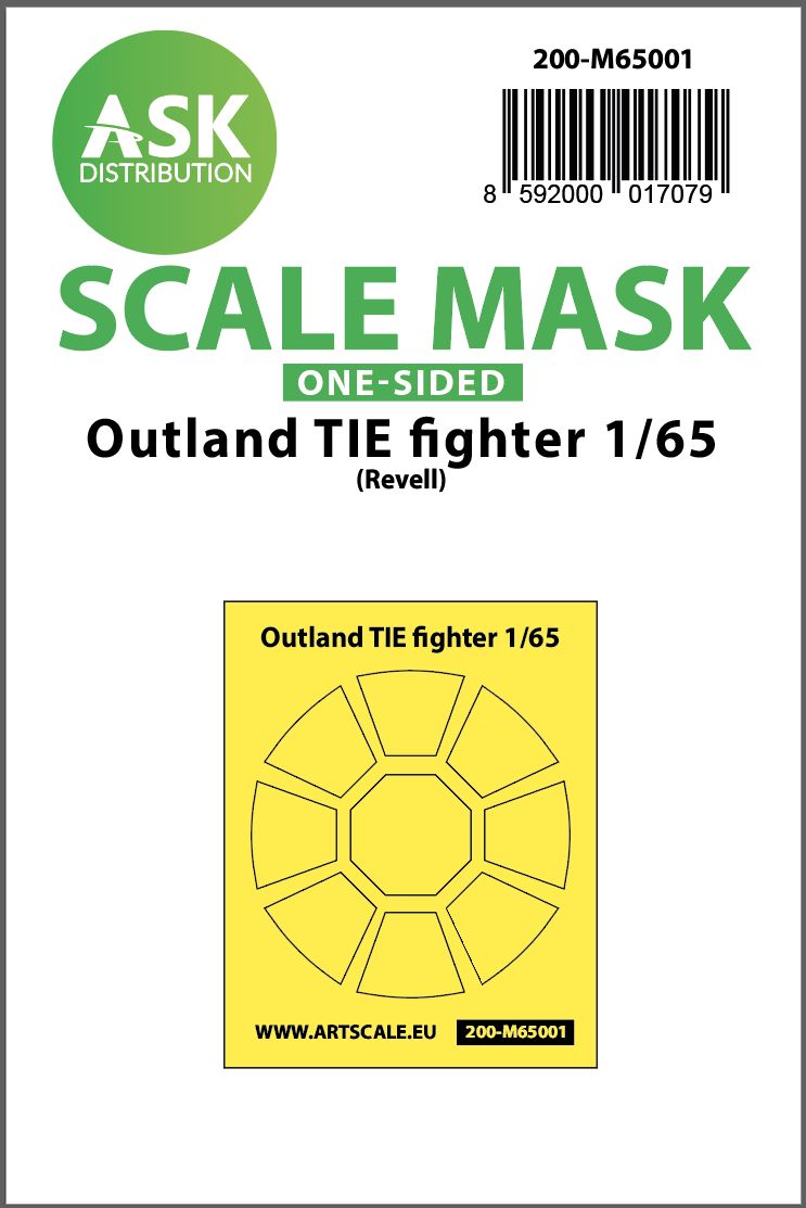 200-M65001 - Outland TIE fighter one-sided painting mask for Revell - 1:65