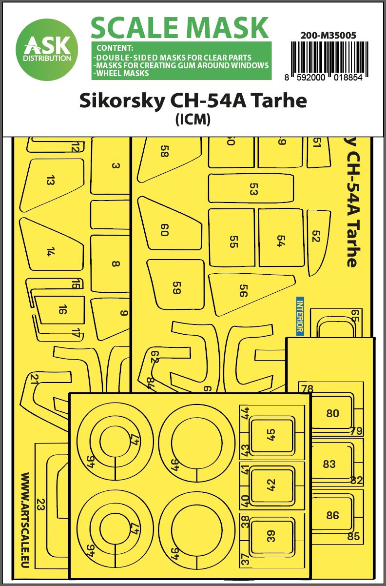 200-M35005 - Sikorsky CH-54A Tarhe double-sided express fit mask for ICM - 1:35
