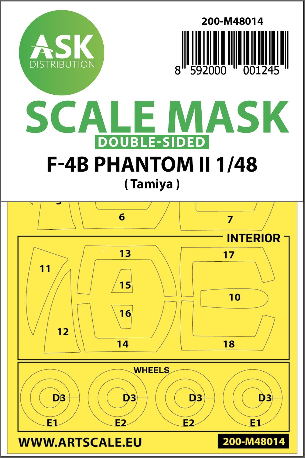 200-M48014 -  F-4B Phantom double-sided painting mask for Tamiya - 1:48
