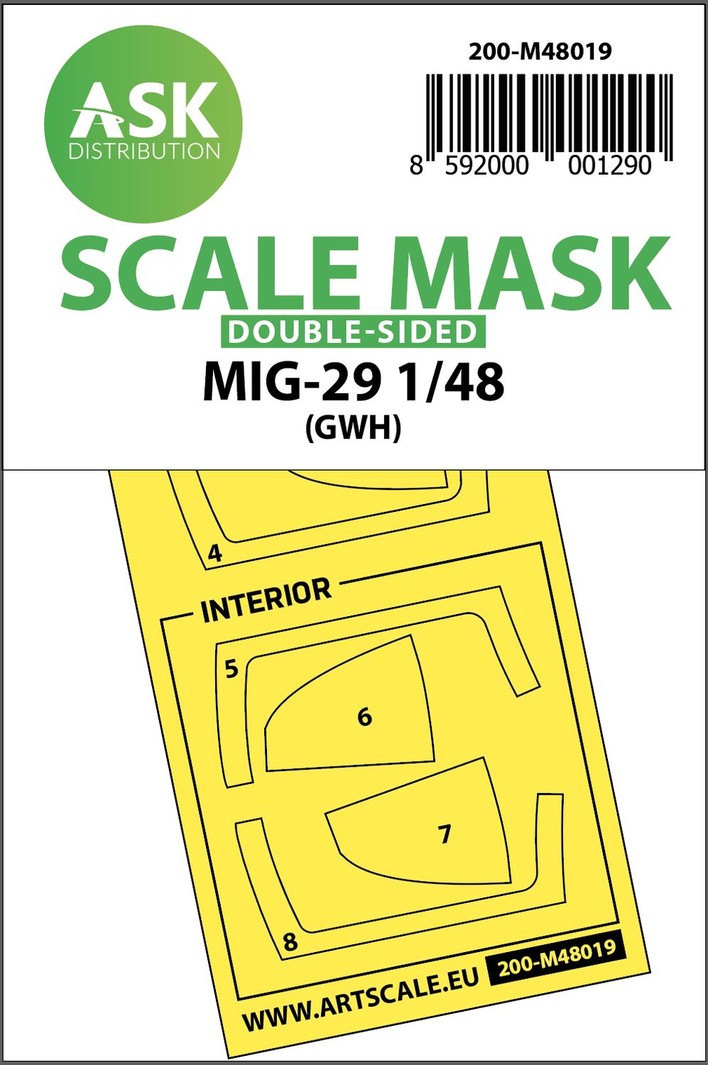 200-M48019 - MiG-29 double-sided painting mask for Great Wall Hobby - 1:48