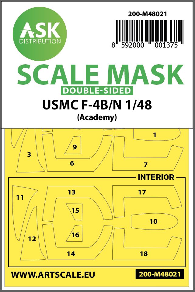 200-M48021 - USMC F-4B/N double-sided painting mask for Academy - 1:48