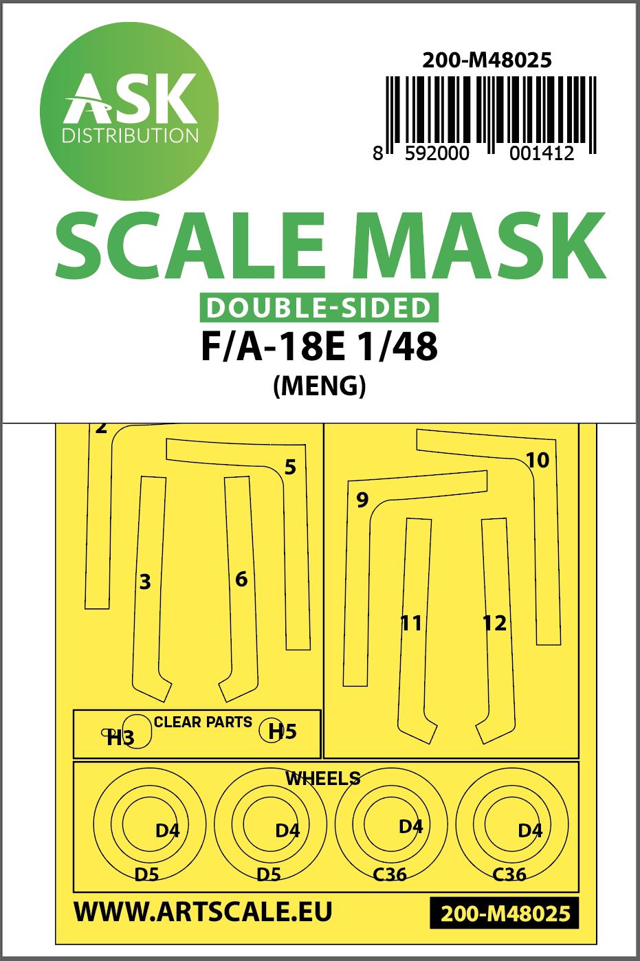 200-M48025 - F/A-18E double-sided painting mask for Meng - 1:48