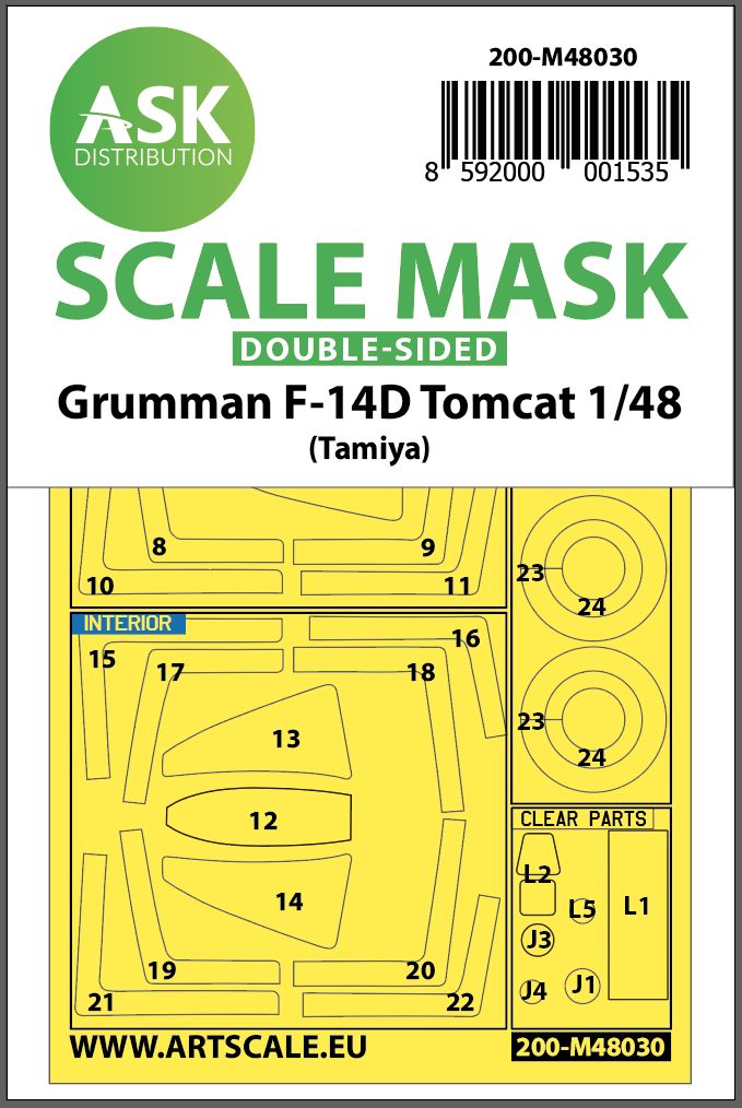 200-M48030 - F-14D double-sided painting mask for Tamiya - 1:48