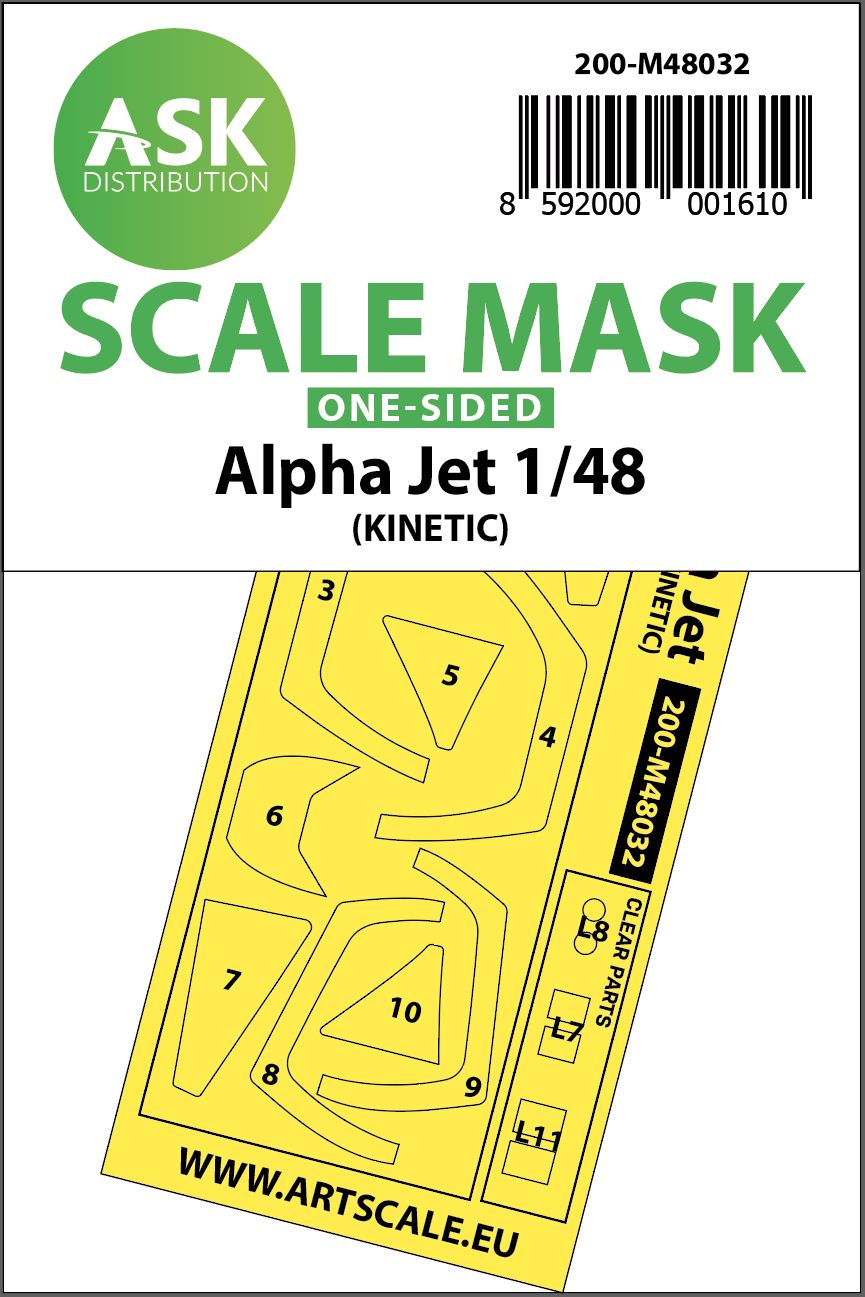 200-M48032 - Alpha Jet one-sided painting mask for Kinetic - 1:48
