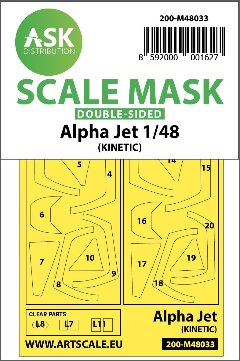 200-M48033 - Alpha Jet double-sided painting mask for Kinetic - 1:48