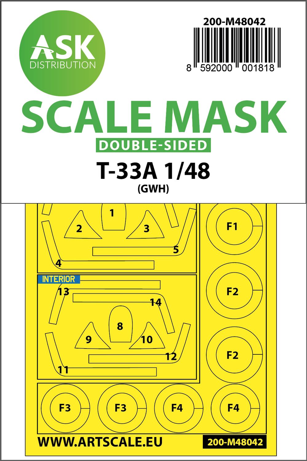 200-M48042 - T-33A double-sided painting mask for Great Wall Hobby - 1:48