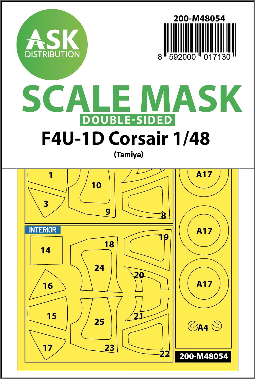 200-M48054 - F4U-1D Corsair double-sided express mask for Tamiya - 1:48