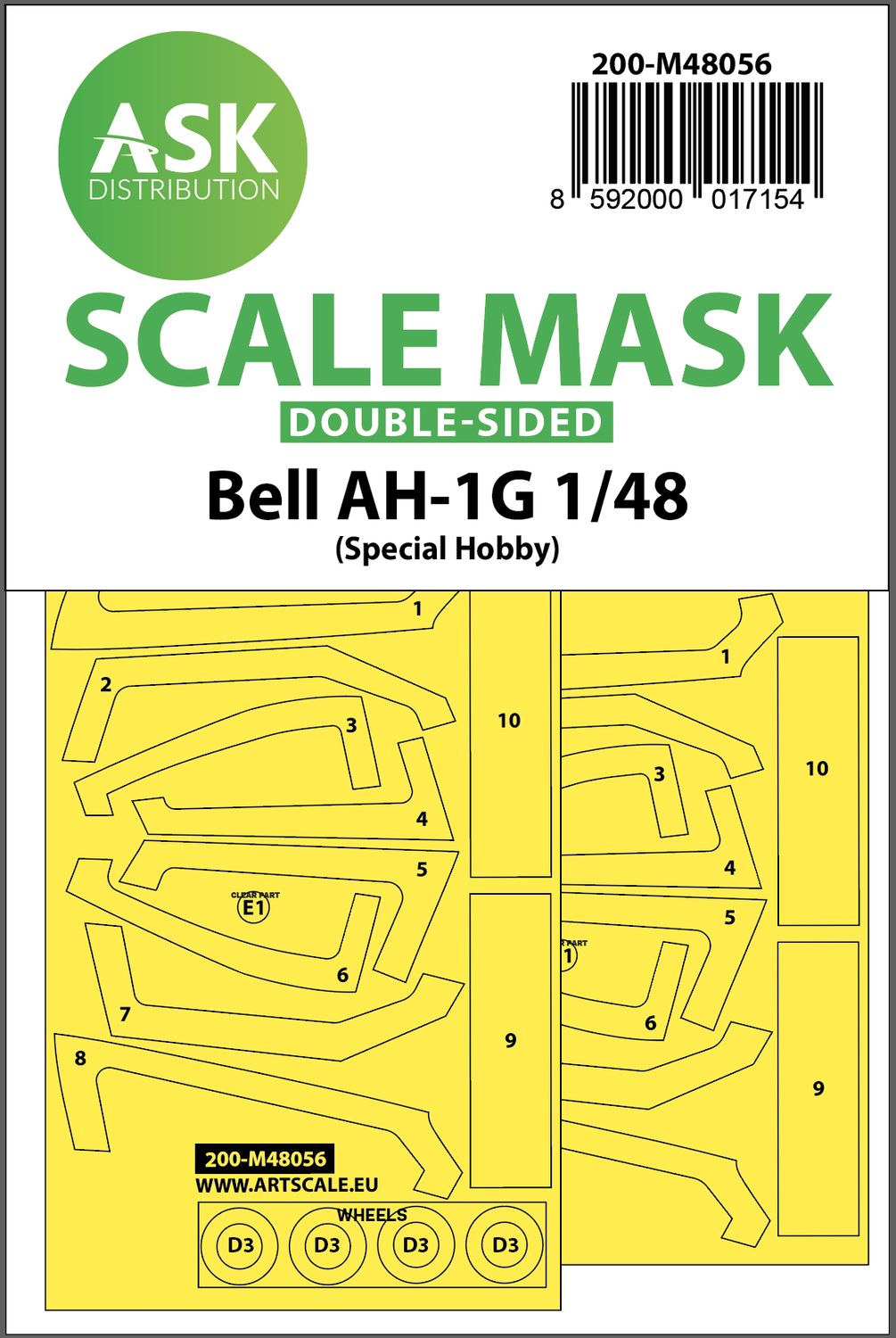 200-M48056 - Bell AH-1G double-sided express mask for Special Hobby - 1:48