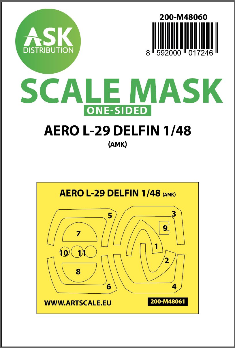 200-M48060 - AERO L-29 DELFIN one-sided express mask for AMK - 1:48