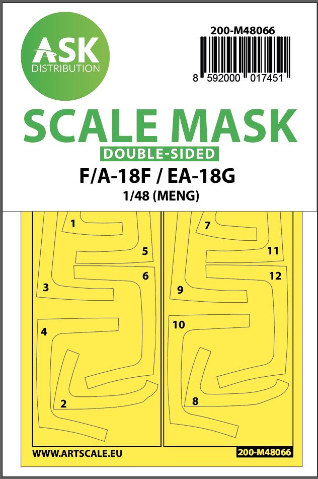 200-M48066 - F/A-18F Super Hornet / EA-18G Growler double-sided express mask for Meng - 1:48