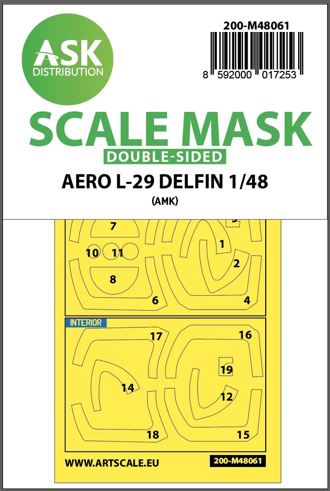 200-M48061 - AERO L-29 DELFIN double-sided express mask for AMK - 1:48