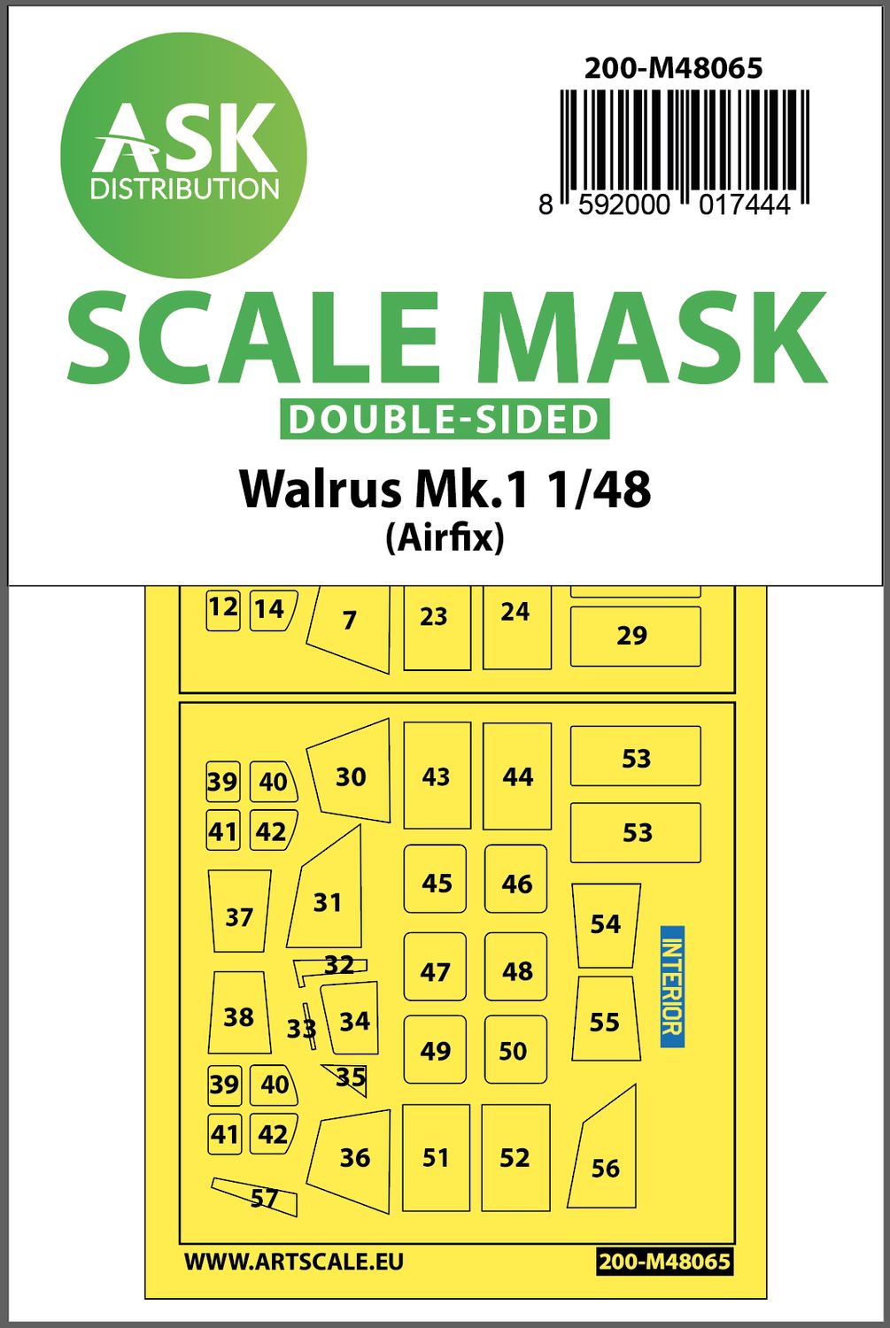 200-M48065 - Walrus Mk.1 double-sided mask for Airfix - 1:48