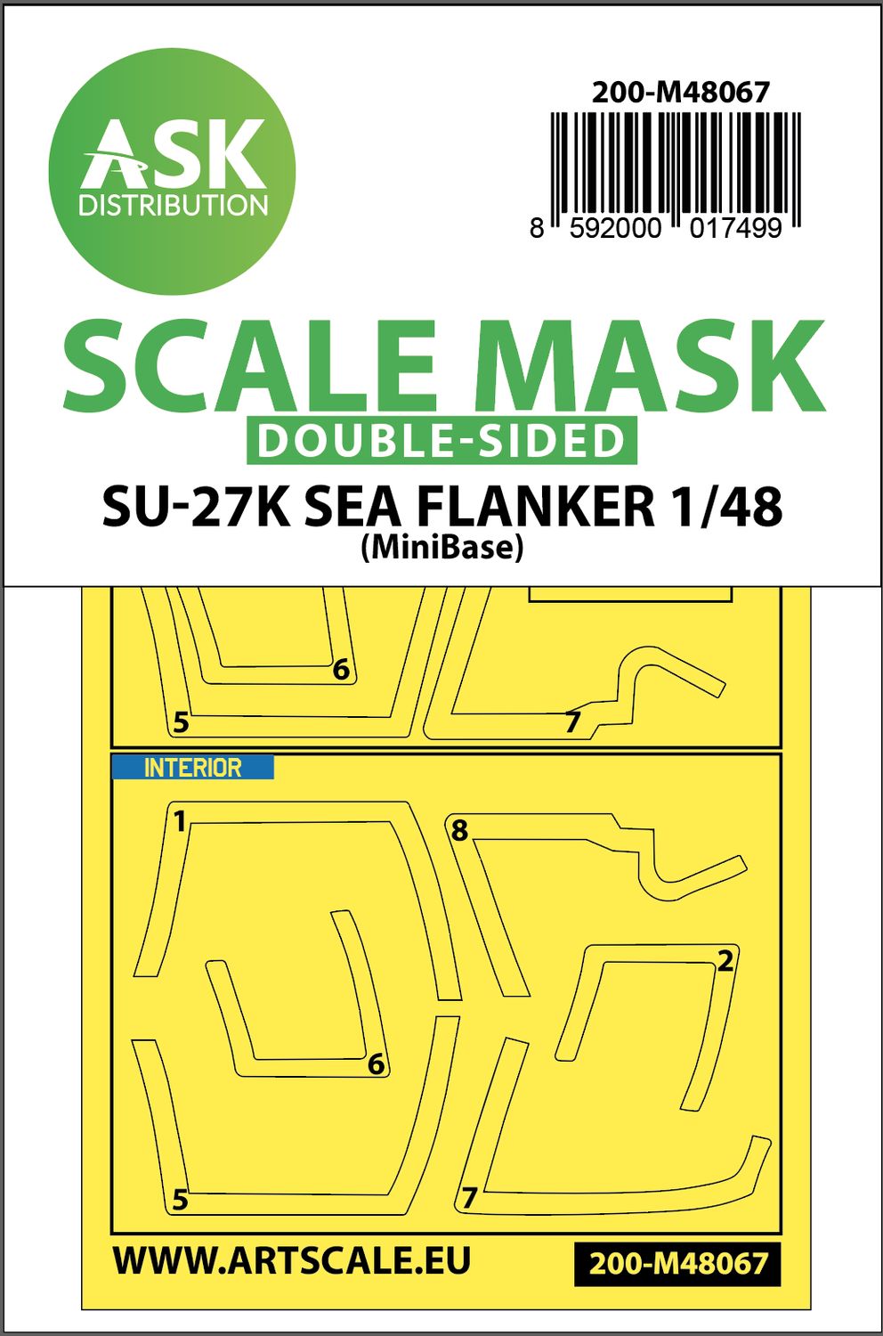 200-M48067 - Su-27K Sea Flanker double-sided express mask for Minibase - 1:48