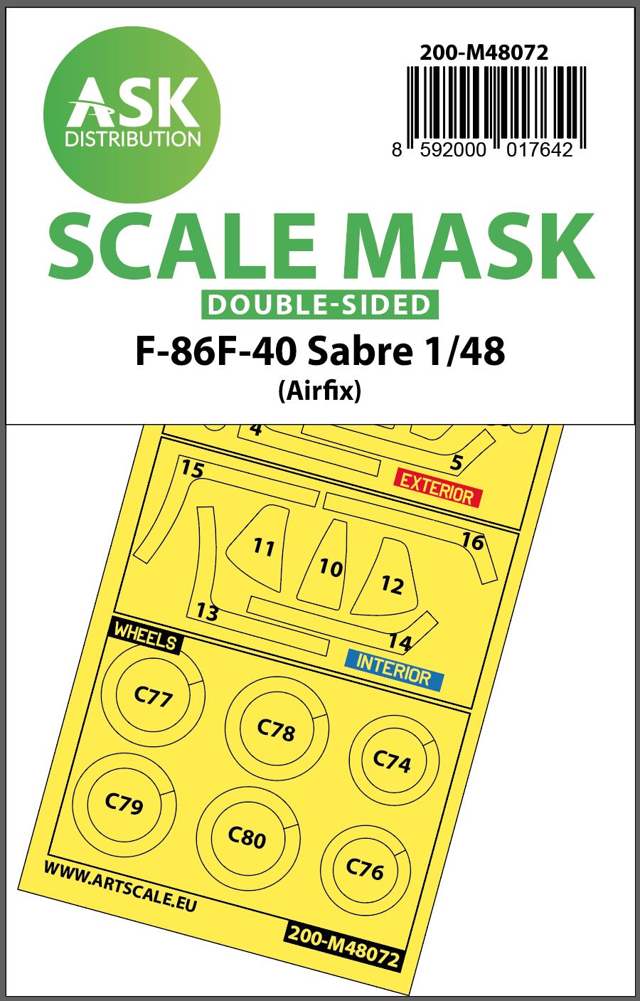 200-M48072 - F-86F-40 Sabre double-sided mask for Airfix - 1:48