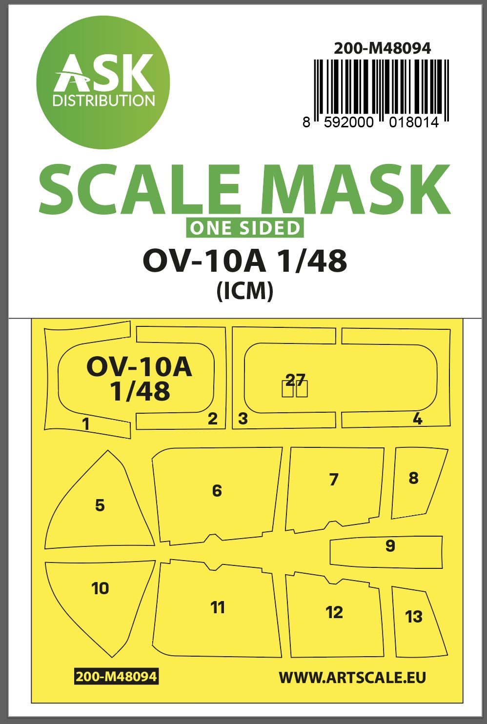 200-M48094 - OV-10A one-sided mask self-adhesive pre-cutted for ICM - 1:48