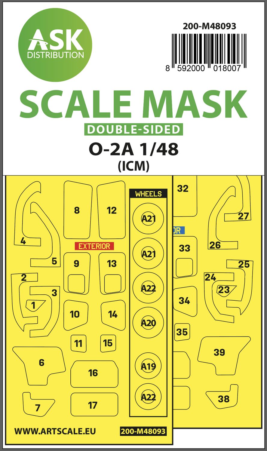 200-M48093 - O-2A double-sided mask self-adhesive pre-cutted for ICM - 1:48