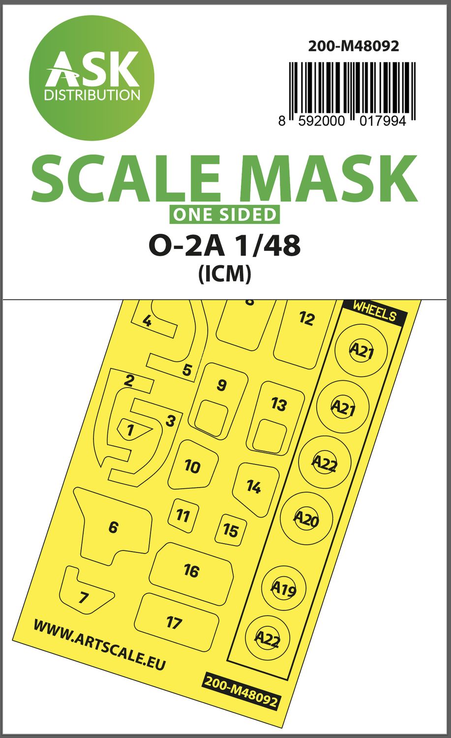 200-M48092 - O-2A one-sided mask self-adhesive pre-cutted for ICM - 1:48