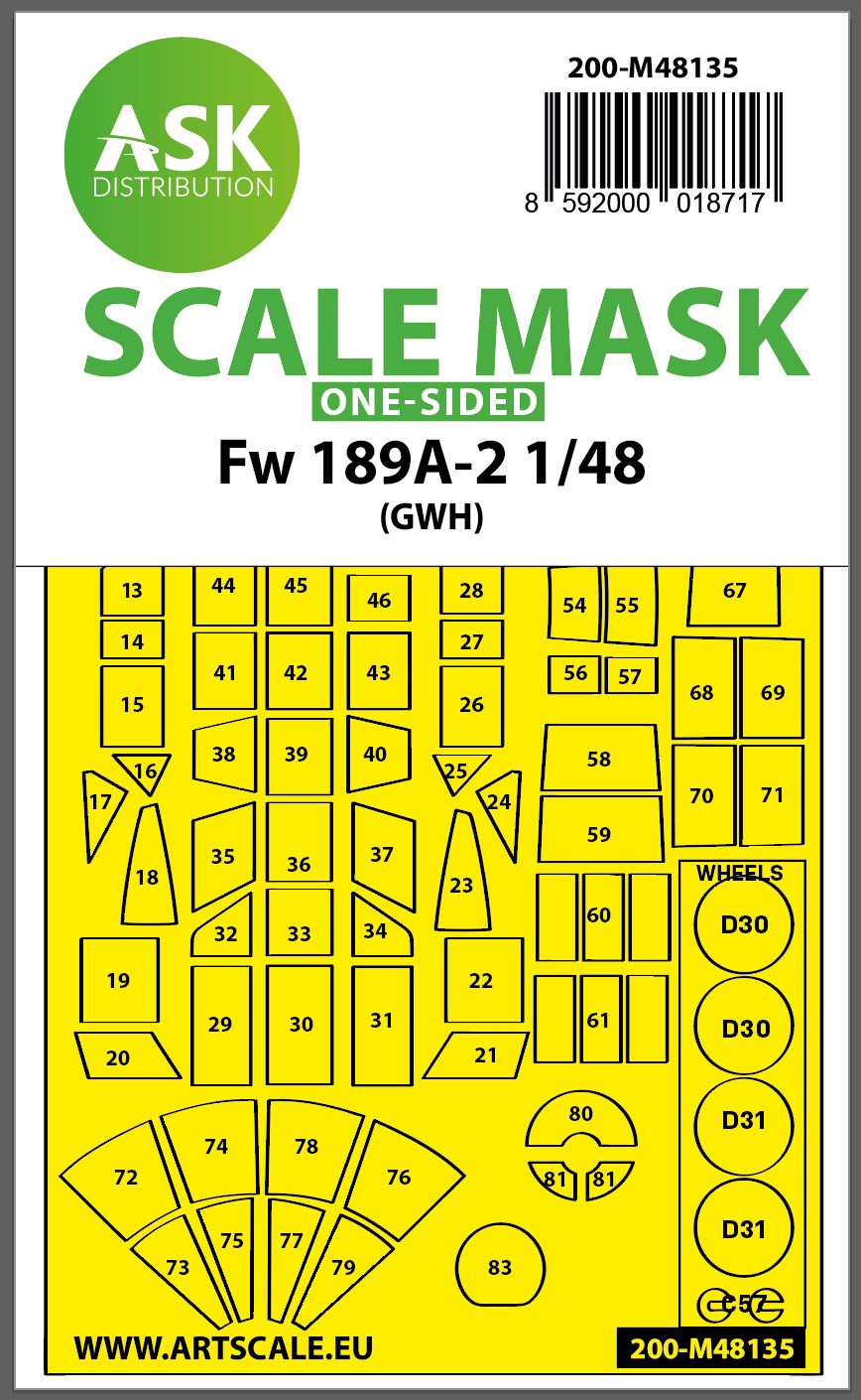 200-M48135 - Fw 189A-2 one-sided express mask for GWH - 1:48