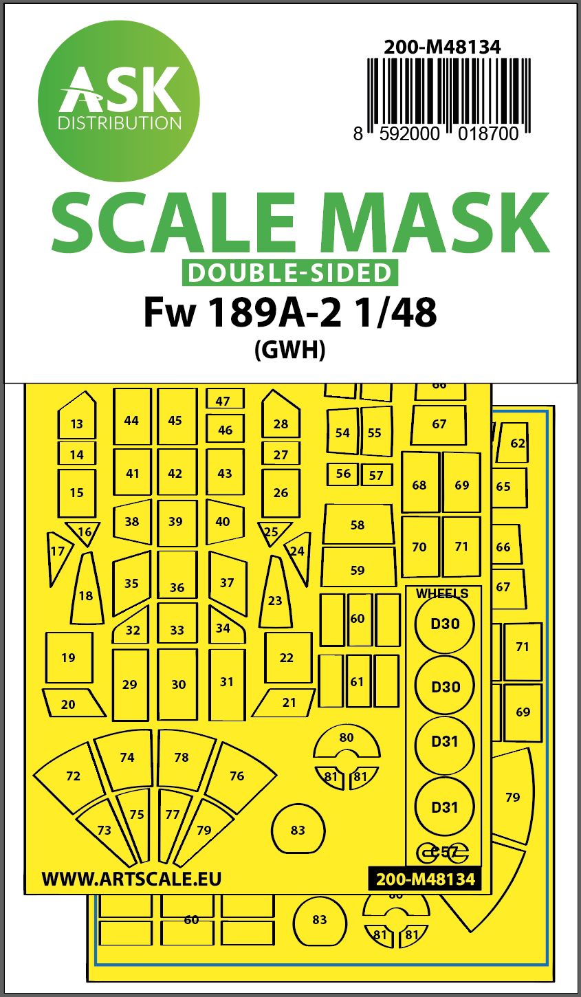 200-M48134 - Fw 189A-2 double-sided express mask for GWH - 1:48