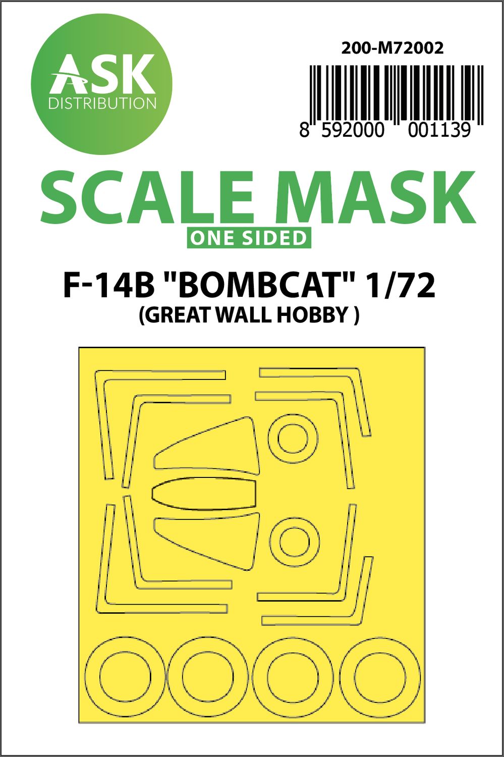 200-M72002 - F-14B Bombcat outside painting mask for Great Wall Hobby - 1:72