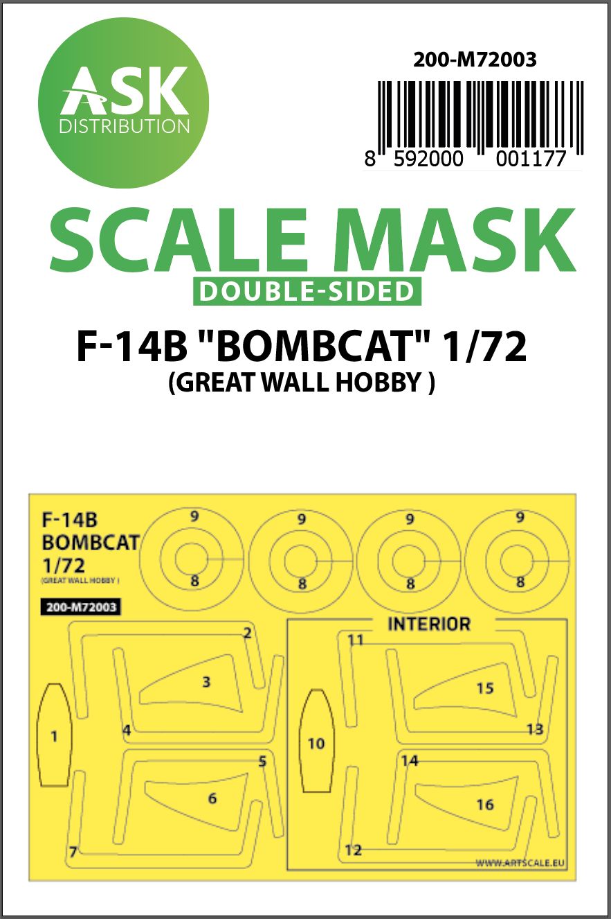200-M72003 - F-14B Bombcat double-sided painting mask for Great Wall Hobby - 1:72