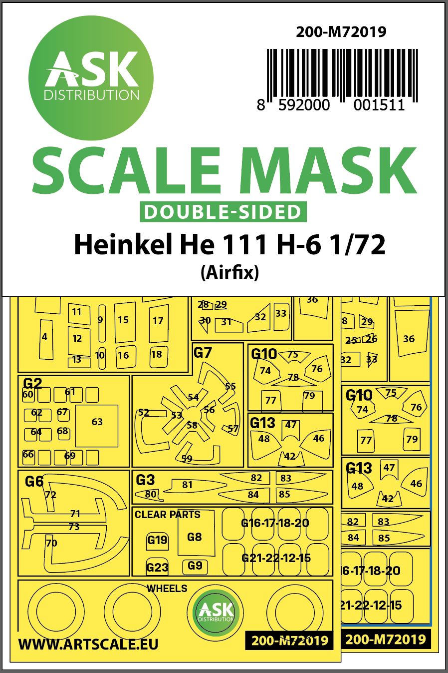 200-M72019 - Heinkel He 111 H-6 double-sided for Airfix - 1:72