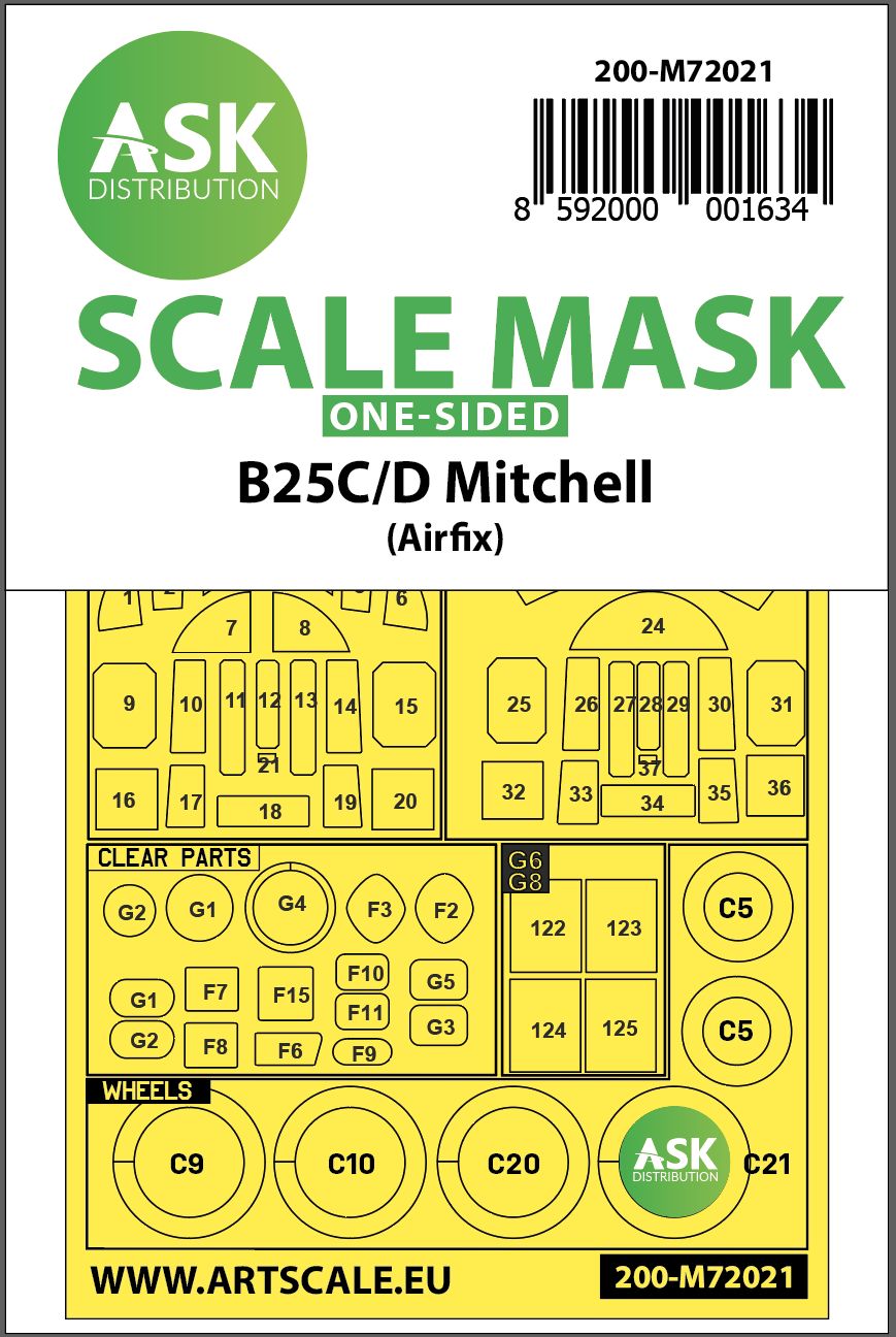 200-M72021 - B-25C/D Mitchell one-sided for Airfix - 1:72
