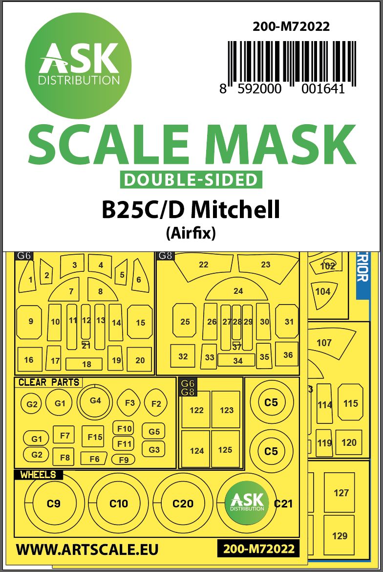 200-M72022 - B-25C/D Mitchell double-sided for Airfix - 1:72