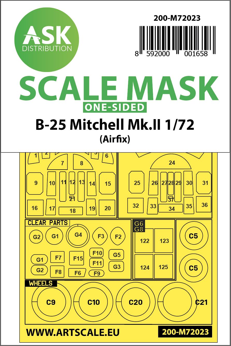 200-M72023 - B-25 Mitchell Mk.II one-sided for Airfix - 1:72