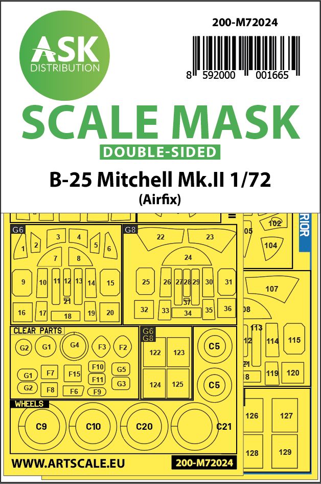 200-M72024 - B-25 Mitchell Mk.II double-sided for Airfix - 1:72