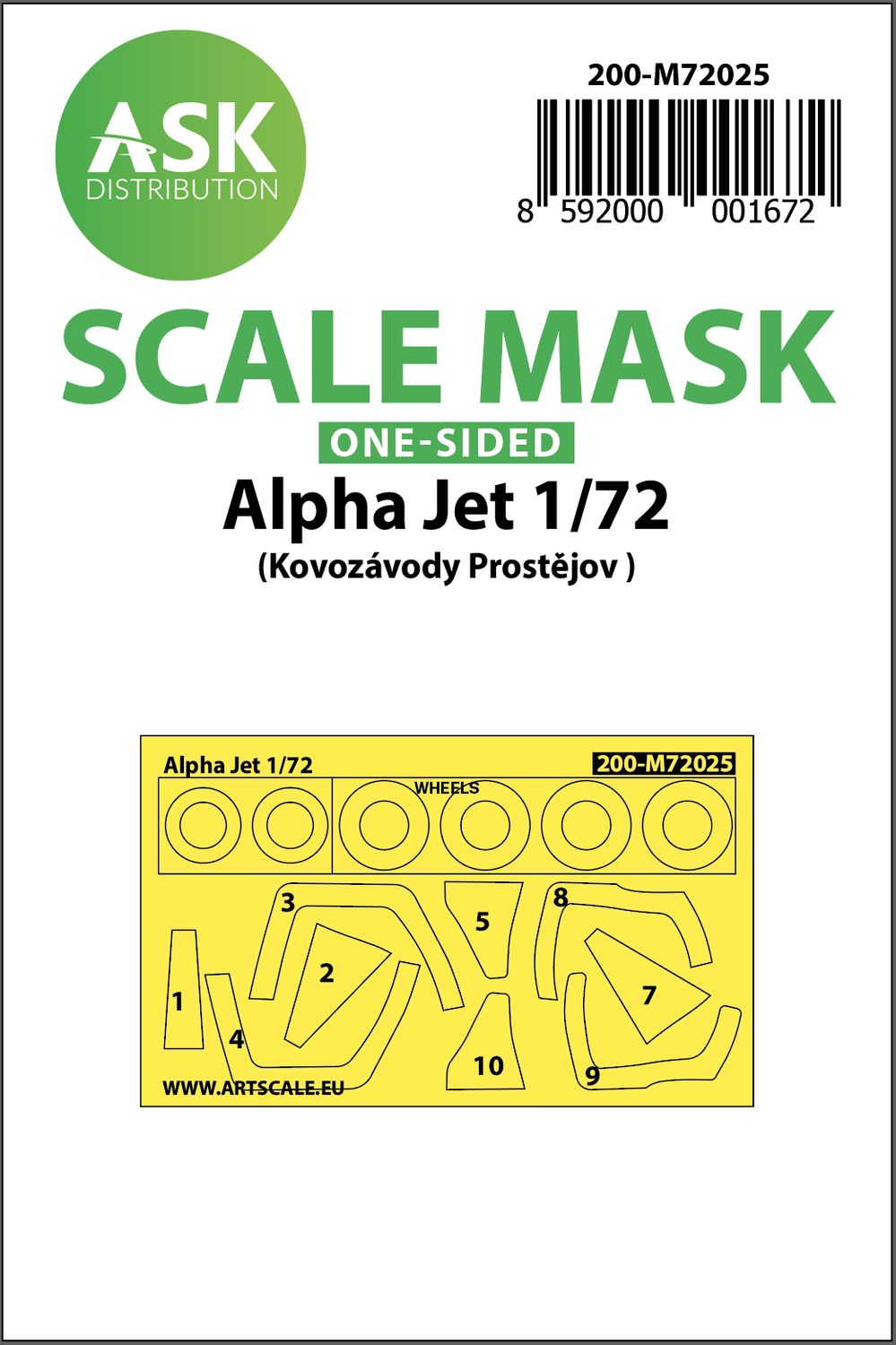 200-M72025 - Alpha Jet one-sided painting mask for KPM Prostejov - 1:72