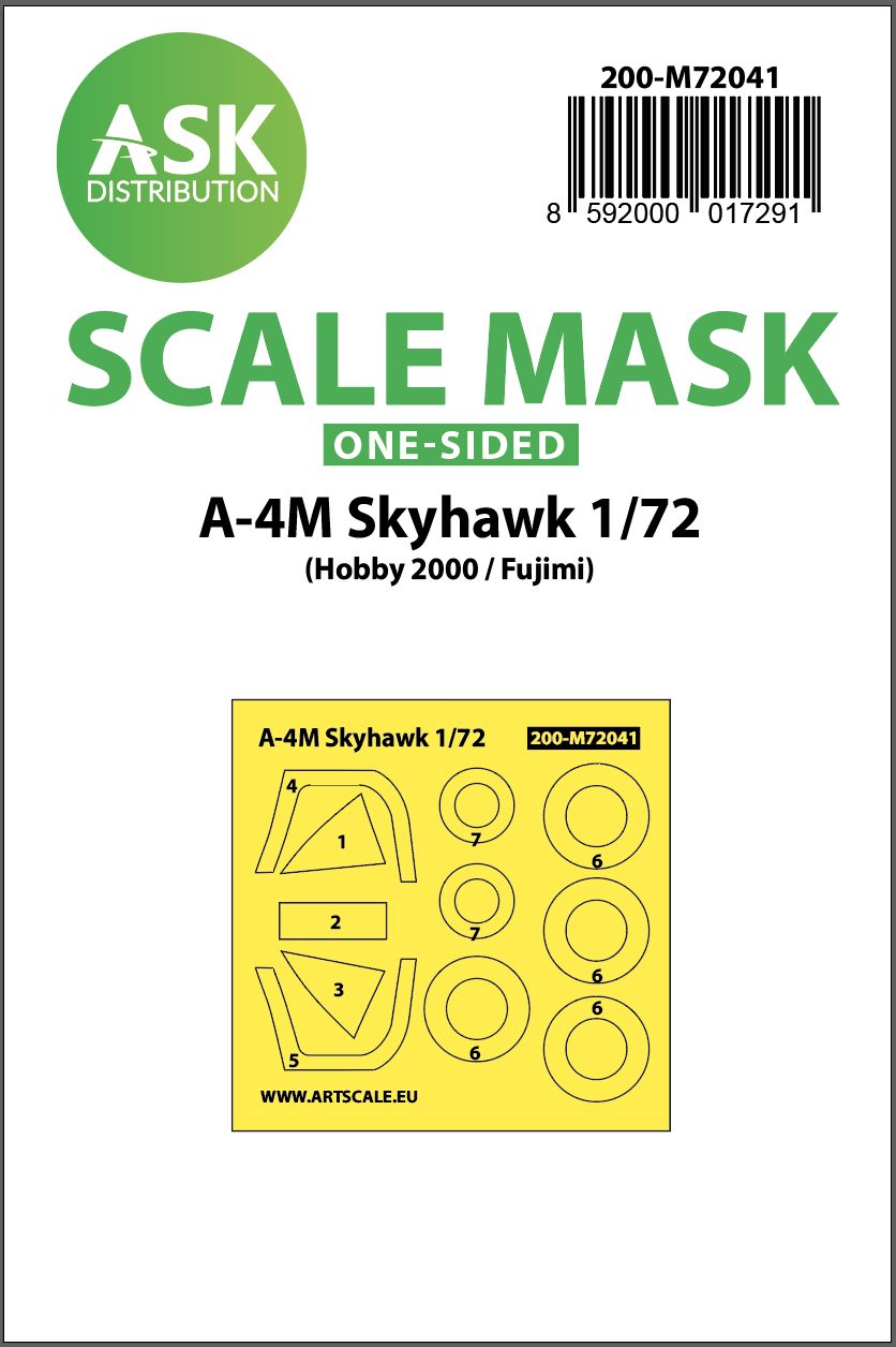 200-M72041 - A-4M Skyhawk one-sided painting mask for Hobby2000/Fujimi - 1:72