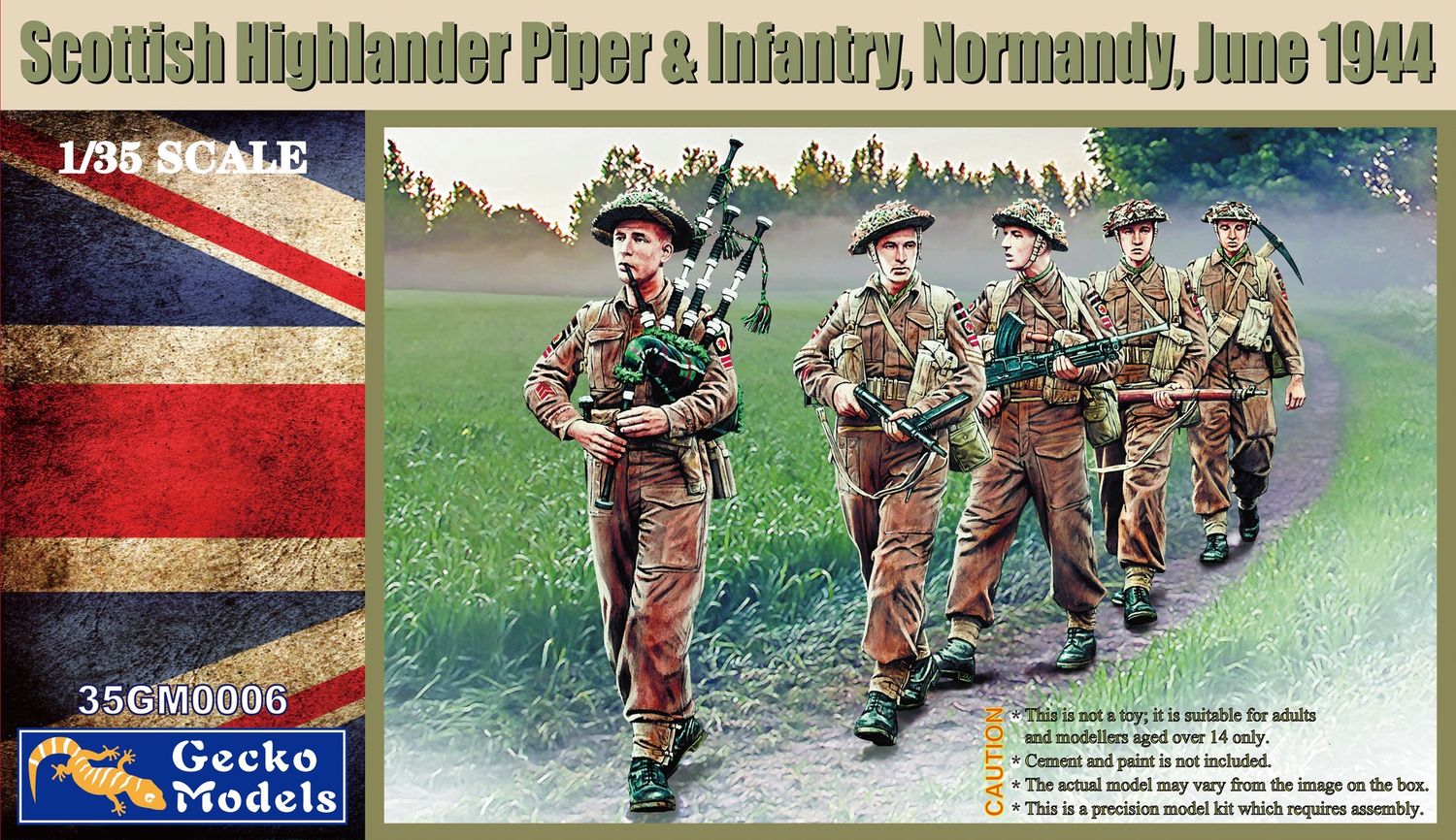 35GM0006 - Scottish Highlander Piper &amp; Infantry, Normandy, June 1944 - 1:35