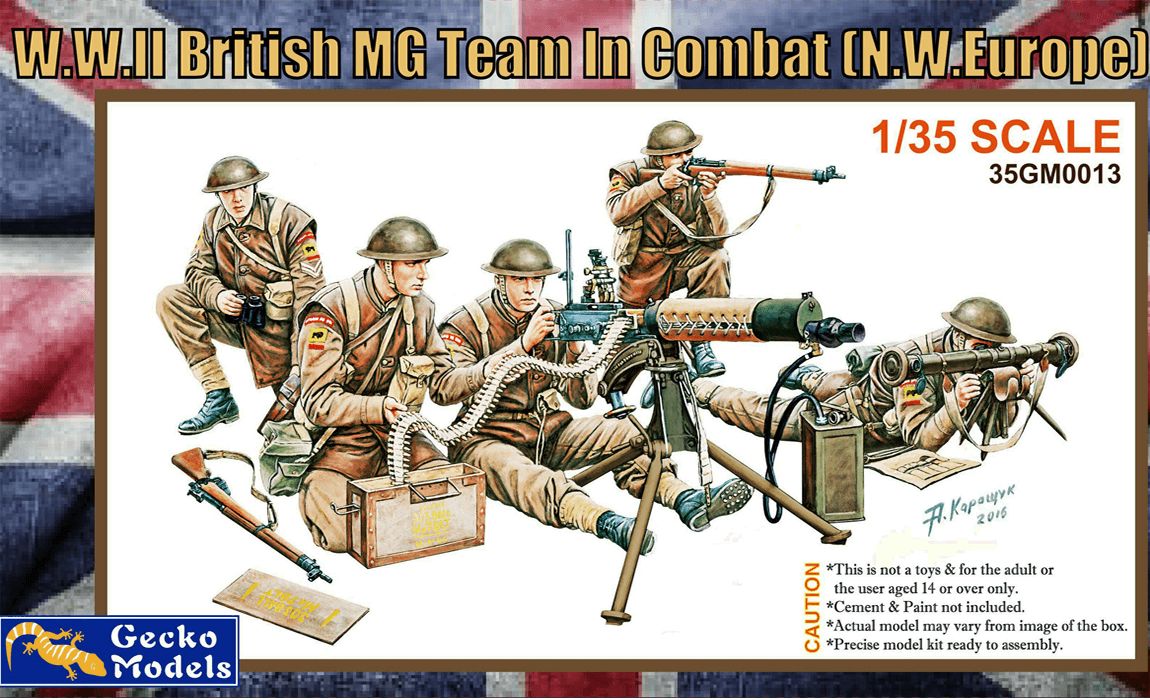 35GM0013 - W.W.II British MG Team In Combat (N.W. Europe) - 1:35
