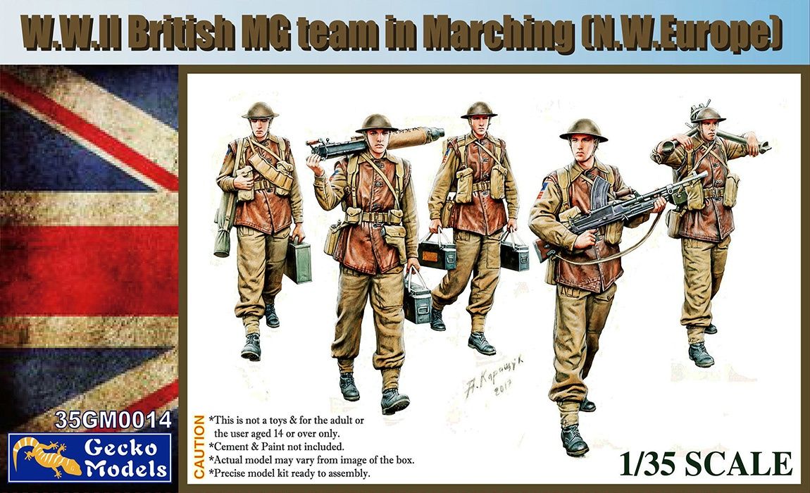 35GM0014 - W.W.II British MG Team In Marching (N.W. Europe) - 1:35