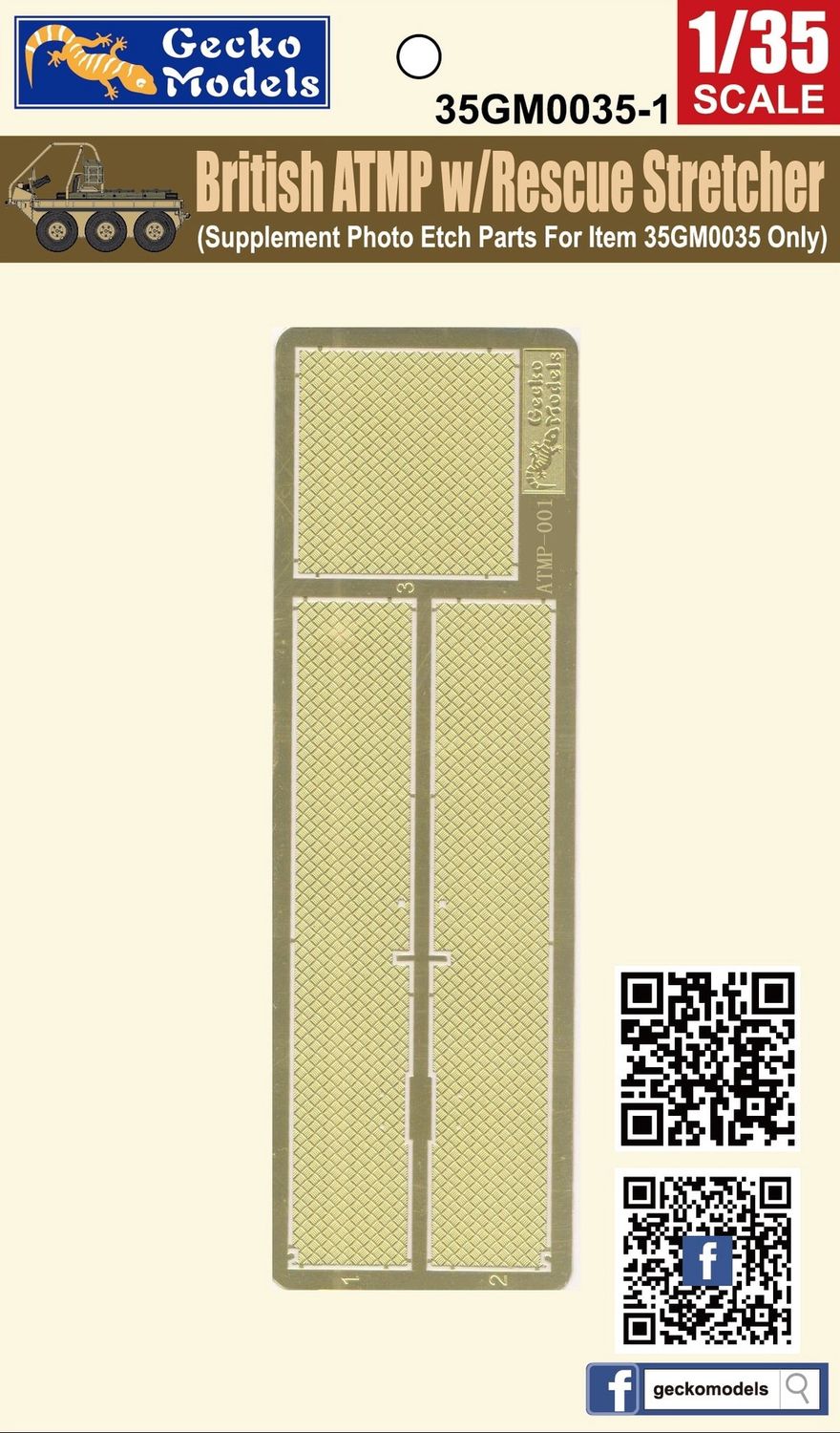 35GM0035-1 - Supplement Photo-Etch For 35GM0035 ATMP w\ Stretcher - 1:35
