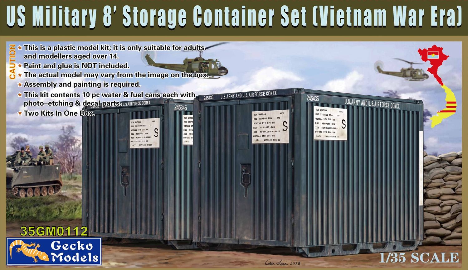 35GM0112 - US Military 8&#39; Storage Container Set (Vietnam War Era) - 1:35