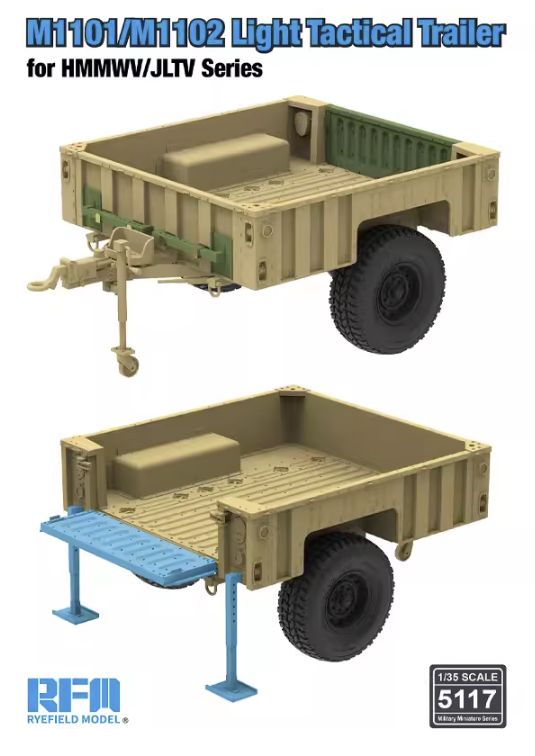 5117 - M1101/M1102 Light Tactical Trailer for HMMWV/JLTV series - 1:35