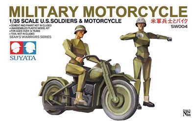 SW004 - Military Motorcycle US Soldiers &amp; Motorcycle - 1:35