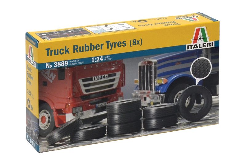 3889 - Truck Rubber Tyres (8x) - 1:24