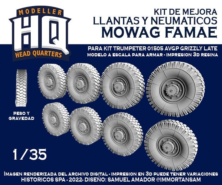 HQ35515 - Mowag Famae Llantas, Neumaticos - 1:35
