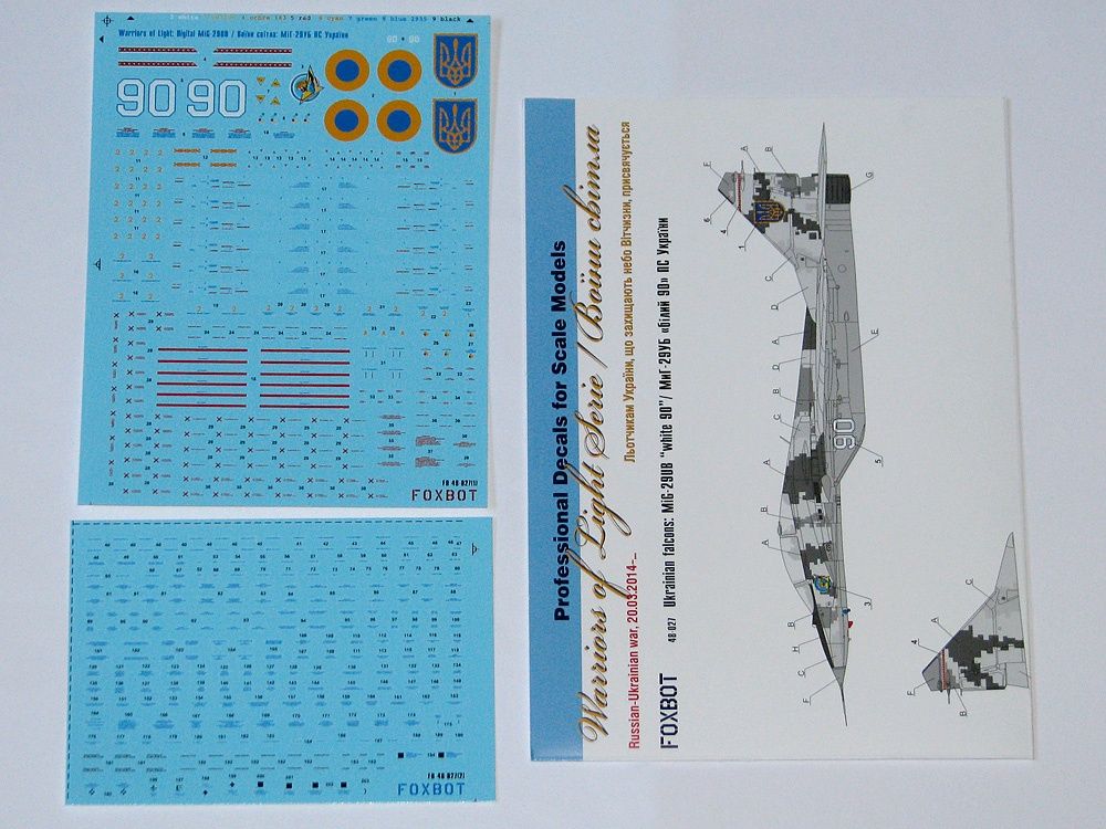 48-027A - Set - Mikoyan MiG-29UB, Ukranian Air Forces, digital camouflage (decals with masks) - 1:48