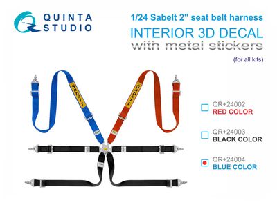 QR+24004 - Sabelt 2inch seat belt harness, blue (With metal buckles) (all kits) - 1:24