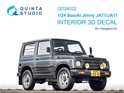 QD24022 - Suzuki Jimny JA71-JA11 3D-Printed &amp; coloured Interior on decal paper (Hasegawa) - 1:24