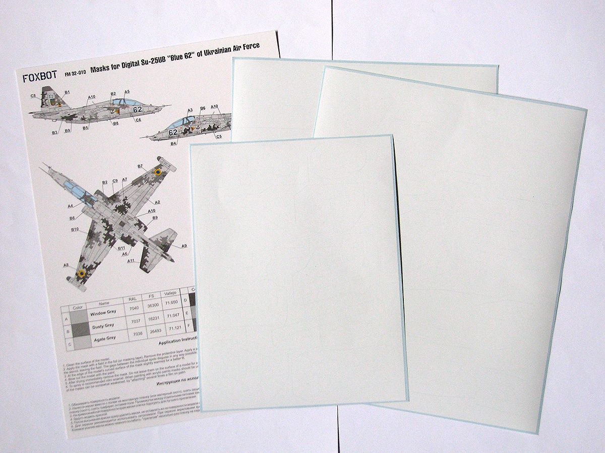 FM32-010 - Masks - Digital Masks for Su-25UB Blue 62, Ukranian Air Forces, digital camouflage (Use &amp; Decal) - 1:32